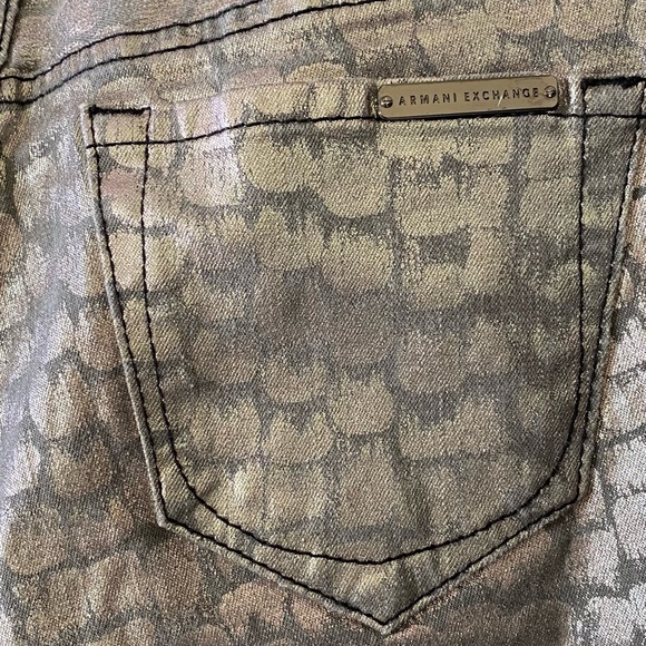 ARMANI EXCHANGE nwot Metallic Low Rise Skinny Jean Pant 0, 24 - Picture 4 of 7